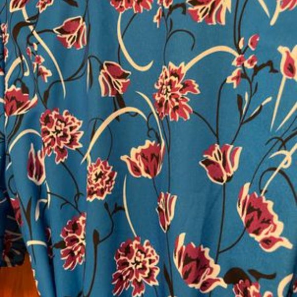 NWOT Shein Allover Floral Ruffle Trim Wrap Belted Dress - Picture 7 of 7